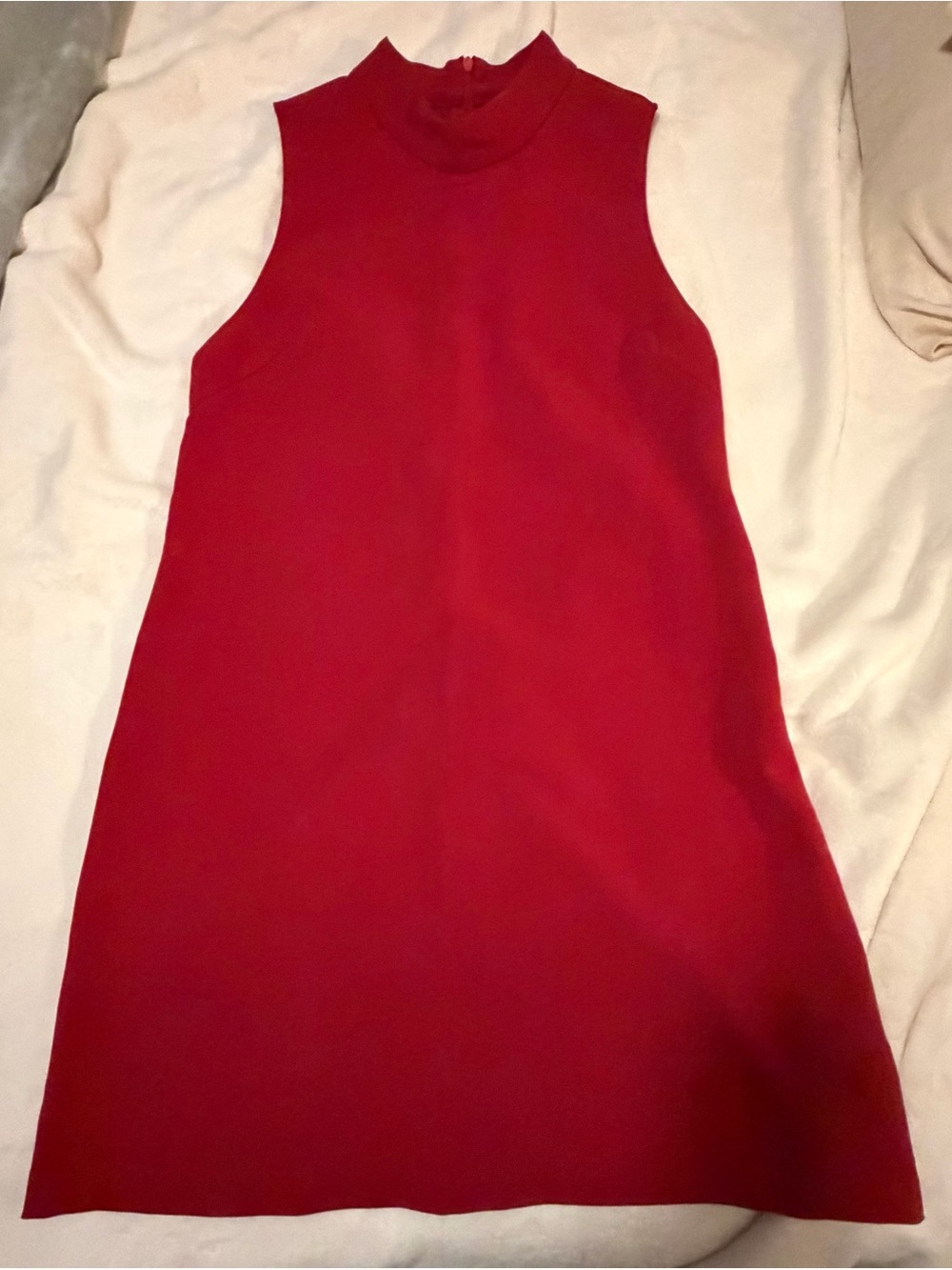 Dainty Hooligan Sleeveless Red Mock-Neck Shift Dress
